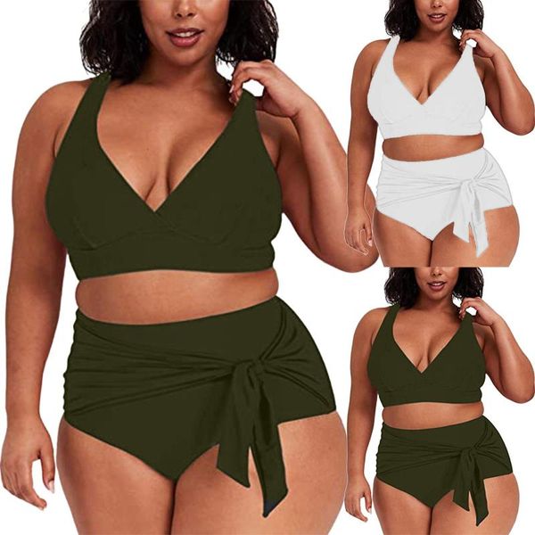 women's swimwear 2021 european and american plus size loose type swimsuit split solid color plump girls for woman gift, White;black
women's swimwear 2021 european and american plus size loose type swimsuit split solid color plump girls for woman gift, White;black