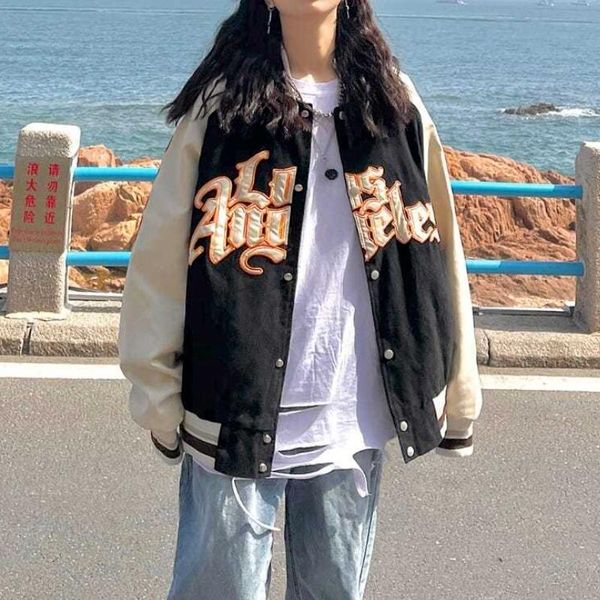 women's jackets 2021 varsity jacket spring autumn baseball women's coat men's couple bomber boyfriend style hiphop street, Black;brown
women's jackets 2021 varsity jacket spring autumn baseball women's coat men's couple bomber boyfriend style hiphop street, Black;brown