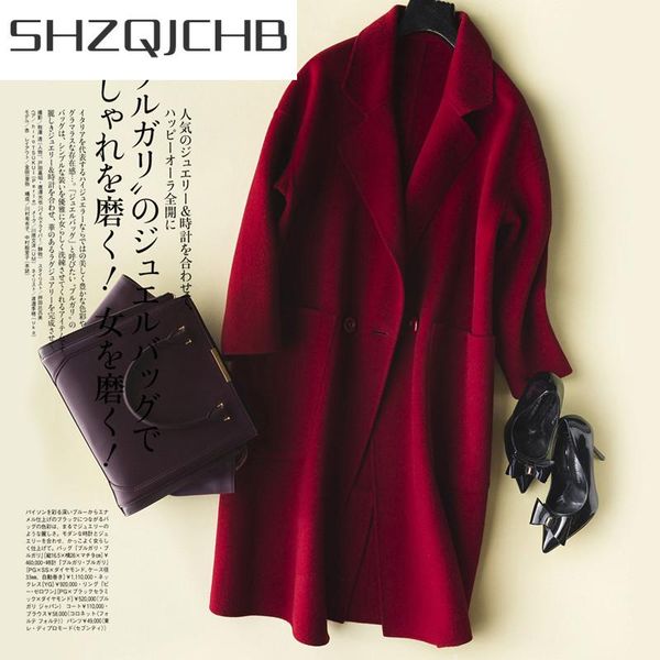 women's wool & blends shzq natural 100% coat female long cashmere jacket women korean sided woolen clothes 2021 spring autumn overcoat, Black
women's wool & blends shzq natural 100% coat female long cashmere jacket women korean sided woolen clothes 2021 spring autumn overcoat, Black