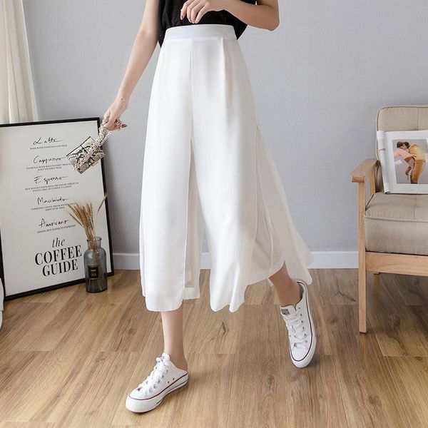 women's pants & capris 2021 korean spring summer wide leg women casual loose waist chiffon dress trousers, Black;white
women's pants & capris 2021 korean spring summer wide leg women casual loose waist chiffon dress trousers, Black;white