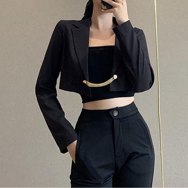 women's suits & blazers streerwear metal patchworkblack blazer jacket women fashion crop v-neck casual fitness female autumn, White;black
women's suits & blazers streerwear metal patchworkblack blazer jacket women fashion crop v-neck casual fitness female autumn, White;black