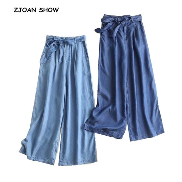 casual hight waist bow tied sashes denim wide leg pants ankle-length blue women vintage jeans femme loose jean trousers 210429
casual hight waist bow tied sashes denim wide leg pants ankle-length blue women vintage jeans femme loose jean trousers 210429
