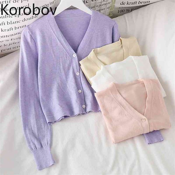 korobov autumn winter thin cardigans vintage v neck long sleeve crop korean sweet short female sweaters 210430, White
korobov autumn winter thin cardigans vintage v neck long sleeve crop korean sweet short female sweaters 210430, White