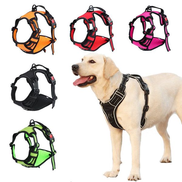 dog collars & leashes adjustable harness reflective and breathable for small large pet vest accessories
dog collars & leashes adjustable harness reflective and breathable for small large pet vest accessories
