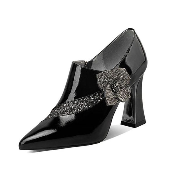 dress shoes genuine leather pointed toe women pumps spring autumn prom high heeled woman female wedding, Black
dress shoes genuine leather pointed toe women pumps spring autumn prom high heeled woman female wedding, Black