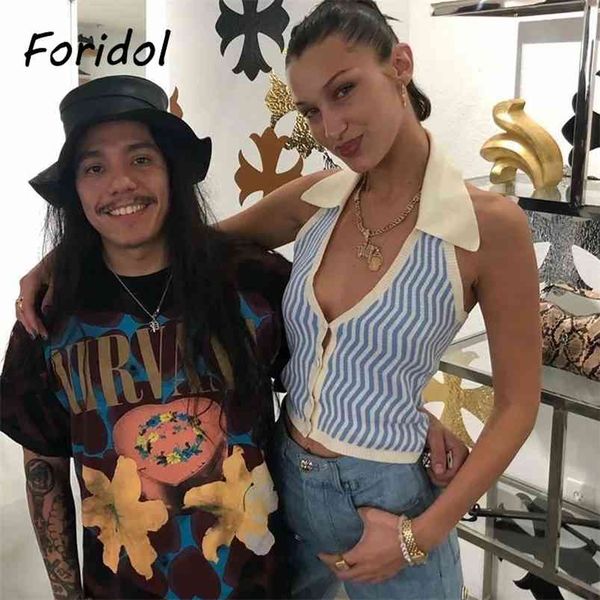 soft knitted summer women tank blue striped boho beach blouse shirt sleeveless crop korean fashion 210427, White
soft knitted summer women tank blue striped boho beach blouse shirt sleeveless crop korean fashion 210427, White