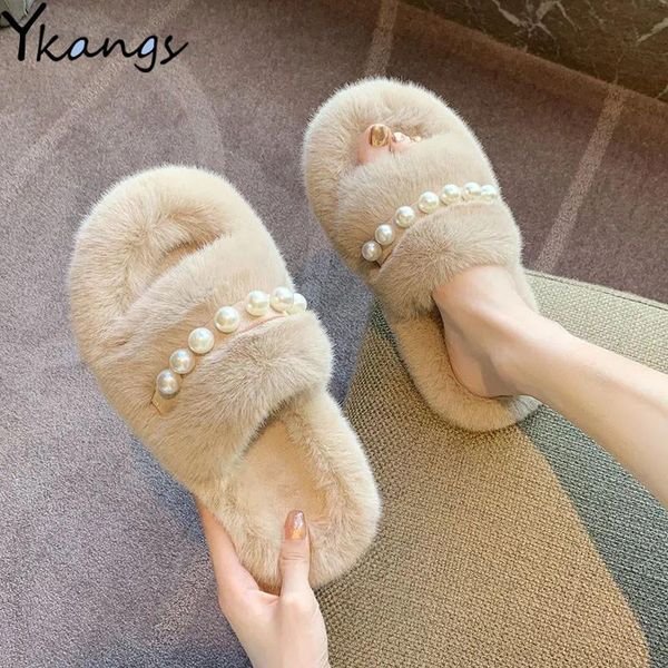 slippers fashion pearl women's plush korean version of artificial ladies flat shoes winter warm non-slip lazy, Black
slippers fashion pearl women's plush korean version of artificial ladies flat shoes winter warm non-slip lazy, Black