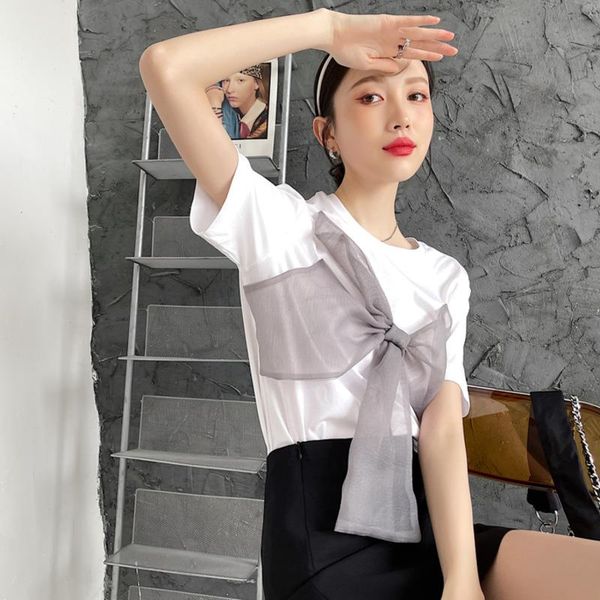 women's t-shirt women white bow arrivals round neck short sleeve female fashion temperament tide summer 2021 e075
women's t-shirt women white bow arrivals round neck short sleeve female fashion temperament tide summer 2021 e075
