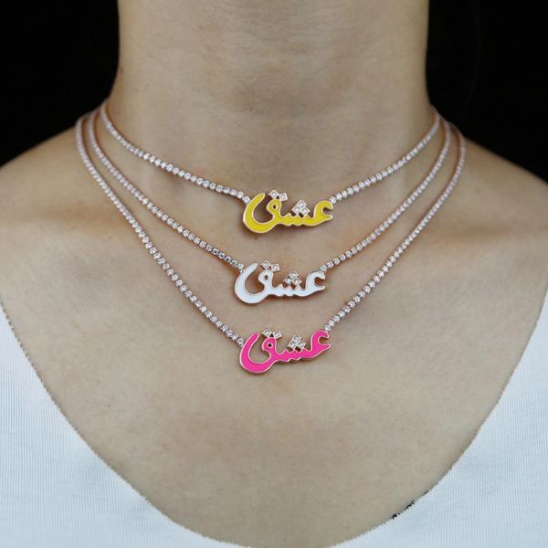 chains 2022 arrived valentine's day gift for lover colorful enamel arabic love letter charm necklace, Silver
chains 2022 arrived valentine's day gift for lover colorful enamel arabic love letter charm necklace, Silver