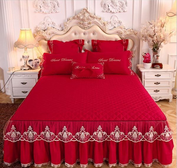 bed skirt red lace embroidered wedding ding sheet pillowcases cotton thicken warm mattress cover soft tencel spread skirts xys5
bed skirt red lace embroidered wedding ding sheet pillowcases cotton thicken warm mattress cover soft tencel spread skirts xys5