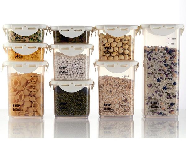 240/650/1000/1800ml storage container plastic kitchen refrigerator noodle box multigrain tank sealed bottles & jars
240/650/1000/1800ml storage container plastic kitchen refrigerator noodle box multigrain tank sealed bottles & jars