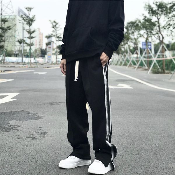 pants fashionable the side stripe loose straight men's brand leg split casual bf harajuku, Black
pants fashionable the side stripe loose straight men's brand leg split casual bf harajuku, Black