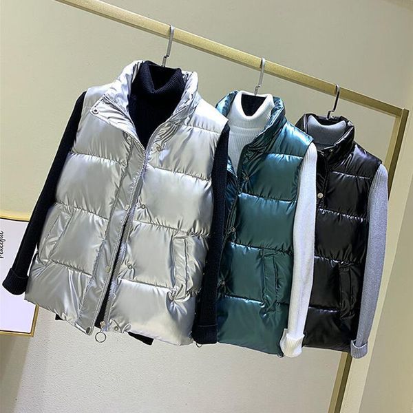women's vests big size 3xl 2021 autumn and winter for women coat warm sleeveless stand-up collar vest female silver outerwear, Black;white
women's vests big size 3xl 2021 autumn and winter for women coat warm sleeveless stand-up collar vest female silver outerwear, Black;white
