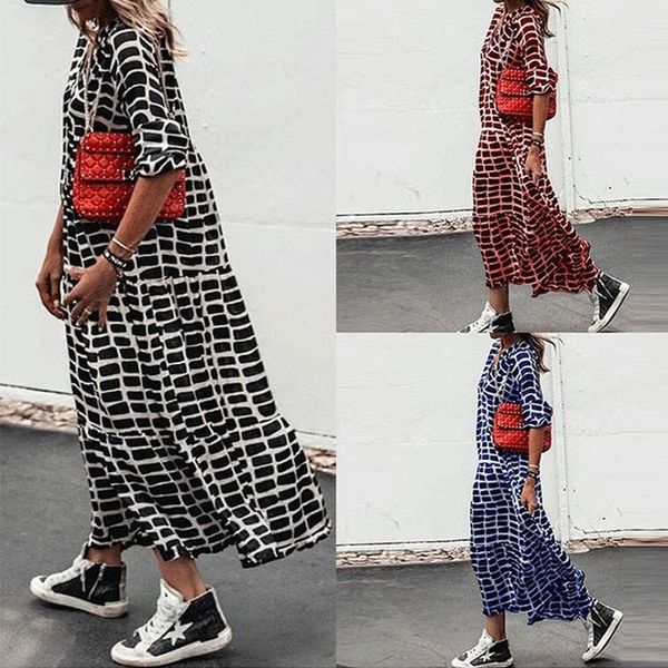 party dresses donsignet women dress autumn plaid print v loose national for vestido feminino fashion plus size casual woman, White;black
party dresses donsignet women dress autumn plaid print v loose national for vestido feminino fashion plus size casual woman, White;black