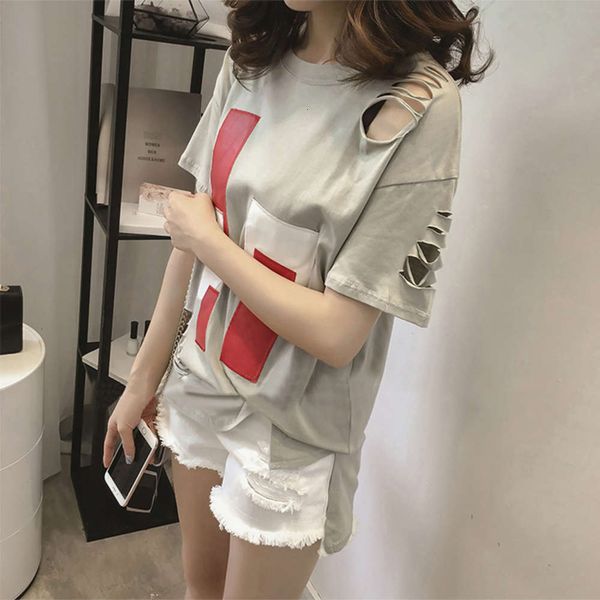 women's t-shirt short summer dress korean ins fashion students' design feeling hollow out loose half sleeve kuu8, White
women's t-shirt short summer dress korean ins fashion students' design feeling hollow out loose half sleeve kuu8, White