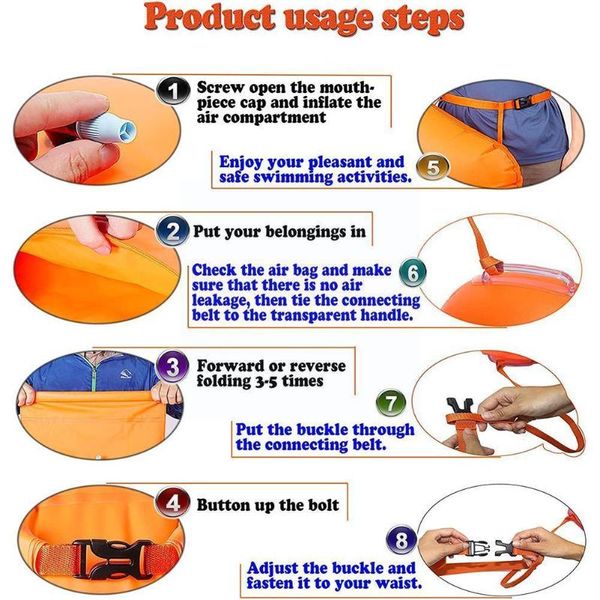 life vest & buoy inflatable open swimming tow float dry bag double air with waist belt for water sport storage safety g4r5
life vest & buoy inflatable open swimming tow float dry bag double air with waist belt for water sport storage safety g4r5