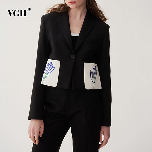 black embroidery patchwork blazer for women notched long sleeve hit color short blazers female spring clothing 210507, White;black
black embroidery patchwork blazer for women notched long sleeve hit color short blazers female spring clothing 210507, White;black