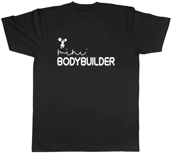 mini bodybuilder mens t-shirt tee, White;black
mini bodybuilder mens t-shirt tee, White;black