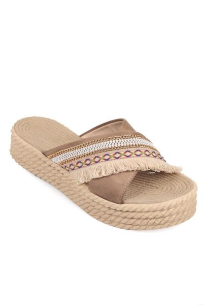 women's mink mash beaded cross strappy wedges slippers, Black
women's mink mash beaded cross strappy wedges slippers, Black