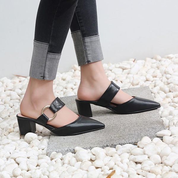 slippers pxelena mules shoes women square med heels slides lady pointed toe buckle vogue summer 2021 black 34-43
slippers pxelena mules shoes women square med heels slides lady pointed toe buckle vogue summer 2021 black 34-43