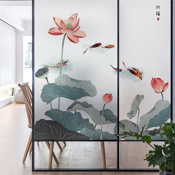 window stickers chinese style summer lotus frosted glass electrostatic film anti-peep paper anti-light bathroom
window stickers chinese style summer lotus frosted glass electrostatic film anti-peep paper anti-light bathroom
