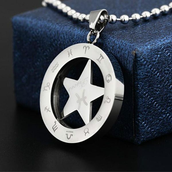 pendant necklaces fashion jewelry gifts stainless steel 25mm round circle star zodiac pisces constellation sign necklace, Silver
pendant necklaces fashion jewelry gifts stainless steel 25mm round circle star zodiac pisces constellation sign necklace, Silver