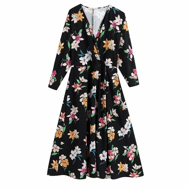 vintage elegant floral printed long dress women fashion v-neck dresses casual ladies chic vestidos 210520, Black;gray
vintage elegant floral printed long dress women fashion v-neck dresses casual ladies chic vestidos 210520, Black;gray