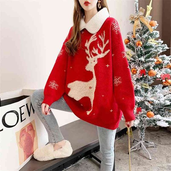 women sweaters christmas style autumn winter thick slim pullover knitted sweater jumper soft warm pull femme 210427, White;black
women sweaters christmas style autumn winter thick slim pullover knitted sweater jumper soft warm pull femme 210427, White;black