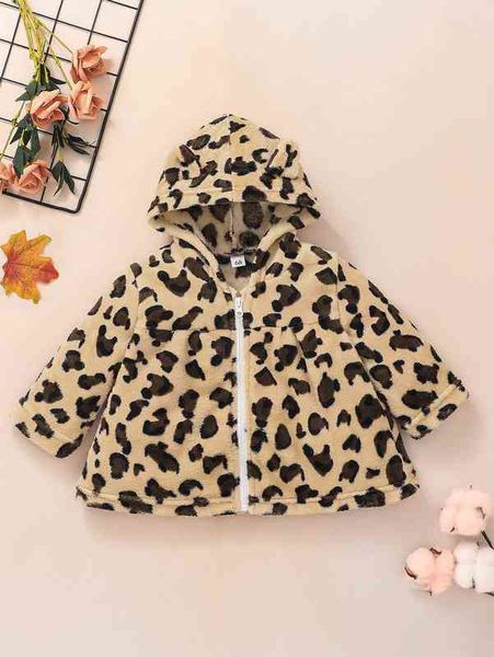 baby leopard zipper flannel coat she, Blue;gray 
baby leopard zipper flannel coat she, Blue;gray