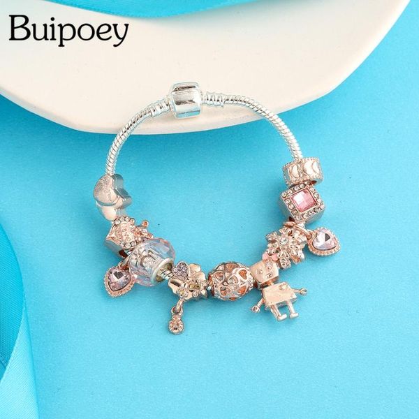 buipoey rose gold shiny flower fairy beaded pink crystal heart charm bracelets for women girl original fine bracelet jewelry, Golden;silver
buipoey rose gold shiny flower fairy beaded pink crystal heart charm bracelets for women girl original fine bracelet jewelry, Golden;silver