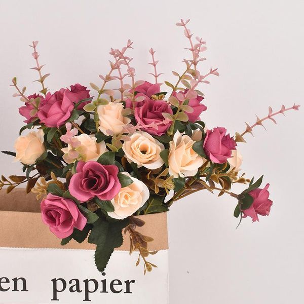 decorative flowers & wreaths 12 heads/bundle european-style diamond artificial rose flower bride bouquet wedding party home decor
decorative flowers & wreaths 12 heads/bundle european-style diamond artificial rose flower bride bouquet wedding party home decor