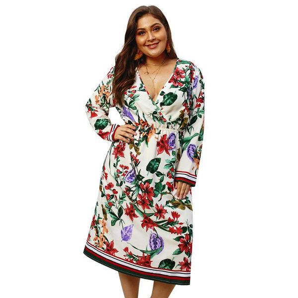 casual dresses spring fashion women floral print dress long sleeve v neck vintage plus size girls 3xl 4xl party beach ladies clothing, Black;gray
casual dresses spring fashion women floral print dress long sleeve v neck vintage plus size girls 3xl 4xl party beach ladies clothing, Black;gray