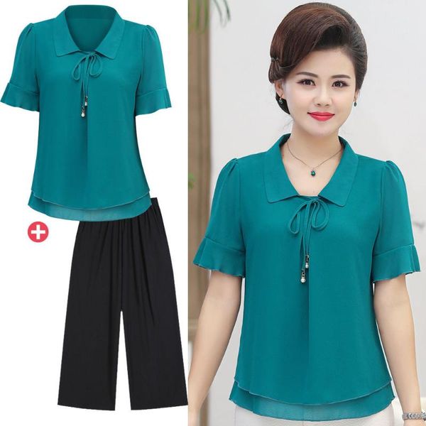 women's two piece pants summer casual solid short sleeve pullover ruffles cuff elastic waist mid-calf length loose pieces set chiffon w, White
women's two piece pants summer casual solid short sleeve pullover ruffles cuff elastic waist mid-calf length loose pieces set chiffon w, White
