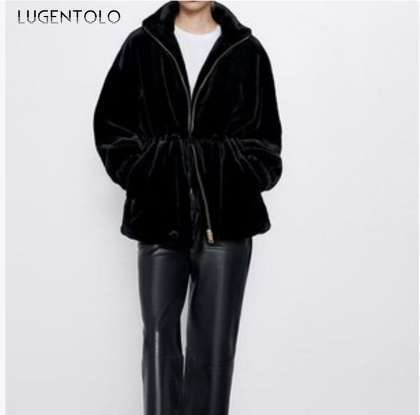 women's fur & faux women autumn winter jacket long sleeve coat elastic cuff stand collar coats solid bnalck jackets lugentolo, Black
women's fur & faux women autumn winter jacket long sleeve coat elastic cuff stand collar coats solid bnalck jackets lugentolo, Black