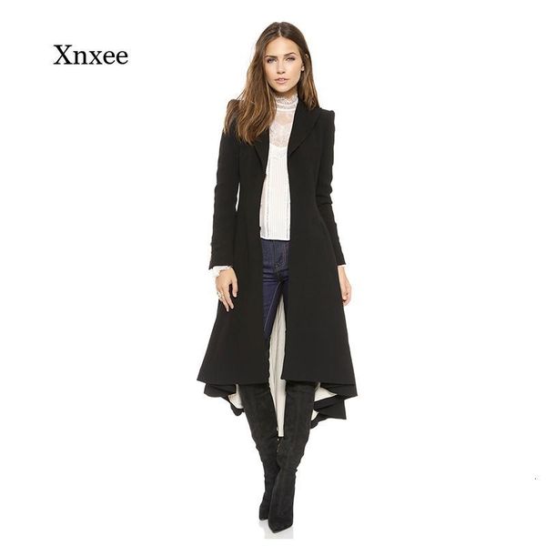 women's wool & blends women long coat lined office large size autumn winter coats fashion elegant simple casual overcoat clothing, Black
women's wool & blends women long coat lined office large size autumn winter coats fashion elegant simple casual overcoat clothing, Black