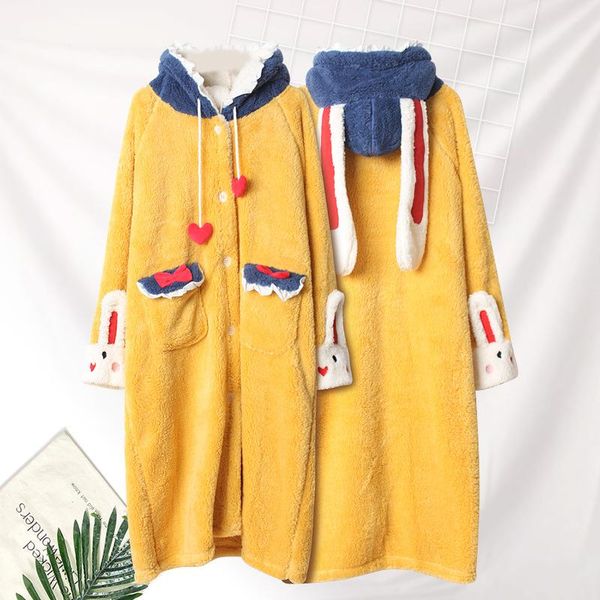 women's sleepwear winter loose plus size warm thick nightgown hooded long coral velvet pajamas ladies home service, Black;red
women's sleepwear winter loose plus size warm thick nightgown hooded long coral velvet pajamas ladies home service, Black;red