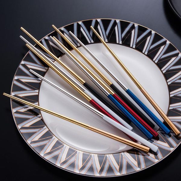 chopsticks 304 stainless steel sushi japanese korean style reusable metal chop sticks for kid non-slip tableware
chopsticks 304 stainless steel sushi japanese korean style reusable metal chop sticks for kid non-slip tableware