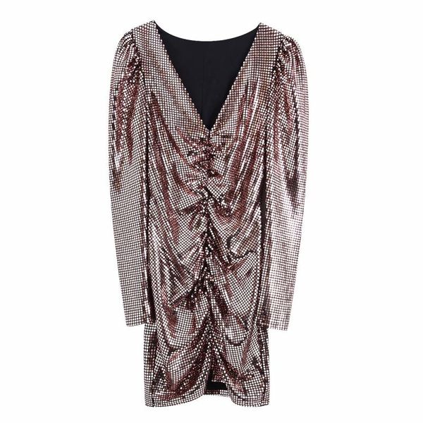 casual dresses woman shiny v neck pleated slim mini dress tide spring fashion ladies puff sleeve female chic paty, Black;gray
casual dresses woman shiny v neck pleated slim mini dress tide spring fashion ladies puff sleeve female chic paty, Black;gray
