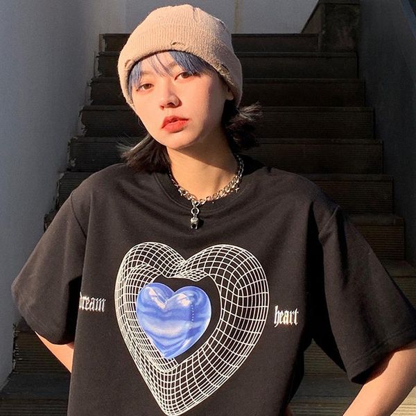 women's t-shirt summer streetwear heart oversize women loose punk tees hip-hop harajuku big size vintage clothing, White
women's t-shirt summer streetwear heart oversize women loose punk tees hip-hop harajuku big size vintage clothing, White