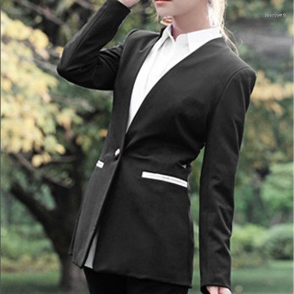 women's suits & blazers brand women autumn white casual slim blazer jackets office ladies suit coat 2021 fashion female outwear, White;black
women's suits & blazers brand women autumn white casual slim blazer jackets office ladies suit coat 2021 fashion female outwear, White;black