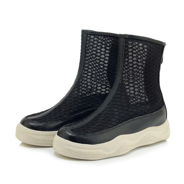 summer fashion air mesh women ankle boots flat heels back zipper female booties solid round toe women's short, Black
summer fashion air mesh women ankle boots flat heels back zipper female booties solid round toe women's short, Black