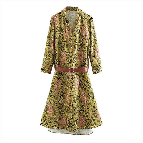 vintage chic animal print women dress fashion long sleeve with belt midi es lapel collar asymmetry vestidos 210430, Black;gray
vintage chic animal print women dress fashion long sleeve with belt midi es lapel collar asymmetry vestidos 210430, Black;gray