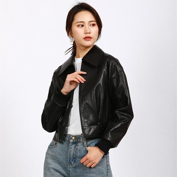 women's leather & faux 2021 spring brand real hollow-out jackets korean style sheepskin genuine coat b731, Black
women's leather & faux 2021 spring brand real hollow-out jackets korean style sheepskin genuine coat b731, Black
