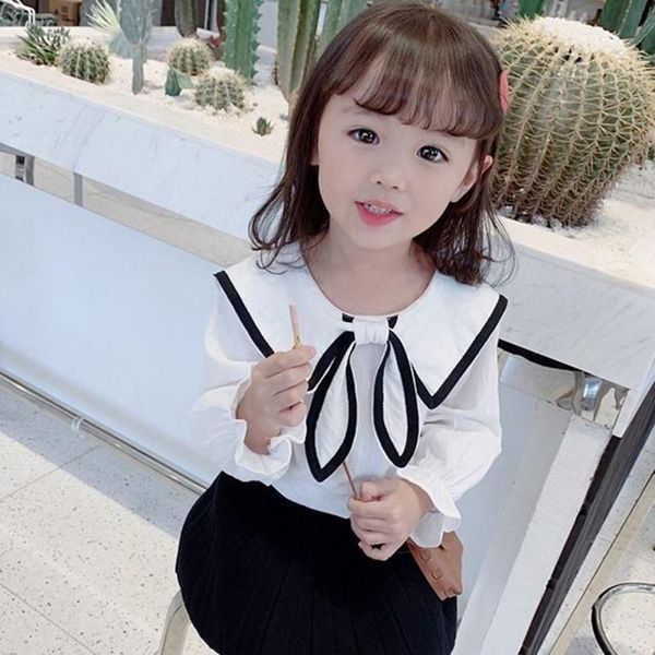 children girl autumn clothes girls college style sweet cute solid color shirts bow lapel long sleeve chiffon, White;black
children girl autumn clothes girls college style sweet cute solid color shirts bow lapel long sleeve chiffon, White;black