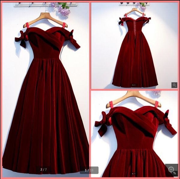 real picture burgundy velvet a line evening dresses off the shoulder sweetheart neck with bow formal party dress floor length corset red car, Black;red
real picture burgundy velvet a line evening dresses off the shoulder sweetheart neck with bow formal party dress floor length corset red car, Black;red