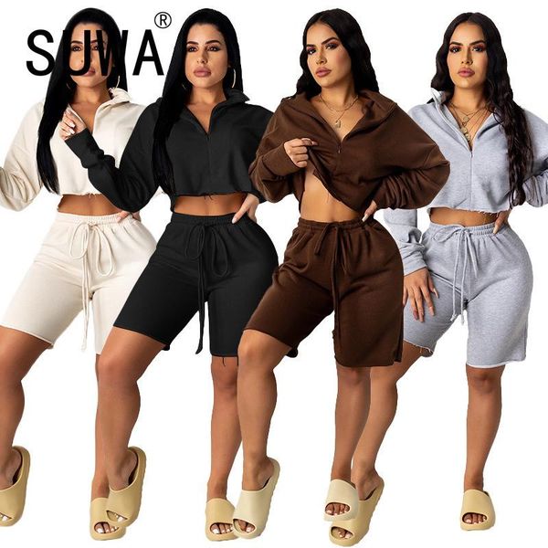 women's tracksuits simple pure color o neck long sleeve bro and short tight club party lady fashion, Gray
women's tracksuits simple pure color o neck long sleeve bro and short tight club party lady fashion, Gray