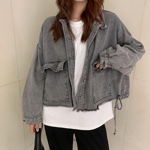 retro feminine women denim jacket 2021 elegant casual street single breasted autumn coat short jackets women's, Black;brown
retro feminine women denim jacket 2021 elegant casual street single breasted autumn coat short jackets women's, Black;brown