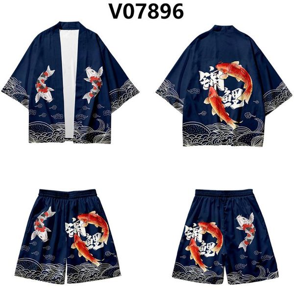 ethnic clothing japanese carp print cardigan men yukata harajuku kimono + shorts sets two-piece suit, Red
ethnic clothing japanese carp print cardigan men yukata harajuku kimono + shorts sets two-piece suit, Red