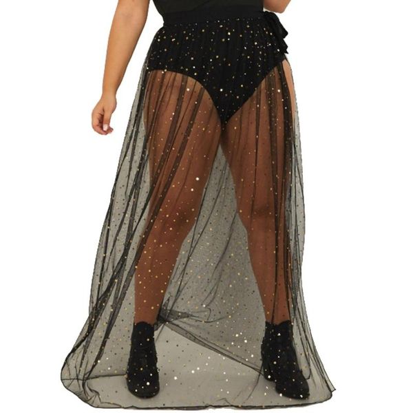 skirts women shiny sequins swimsuit bikini cover up summer wrap maxi long skirt sheer mesh side slit lace-up bandage beach bx0a, Black
skirts women shiny sequins swimsuit bikini cover up summer wrap maxi long skirt sheer mesh side slit lace-up bandage beach bx0a, Black