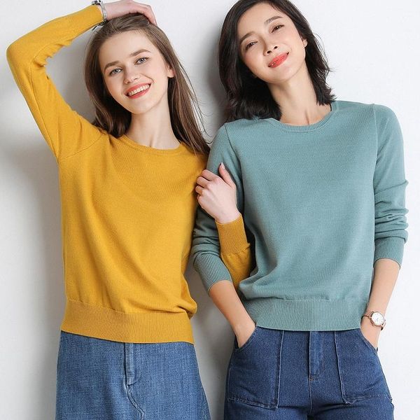 women's sweaters 2021 autumn winter wool loose pullovers women long sleeve o-neck sweater lady cotton knit green soft yellow stretch j, White;black
women's sweaters 2021 autumn winter wool loose pullovers women long sleeve o-neck sweater lady cotton knit green soft yellow stretch j, White;black